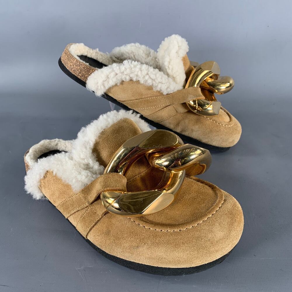 JW ANDERSON Size 6 Tan Gold Suede Mules Flats